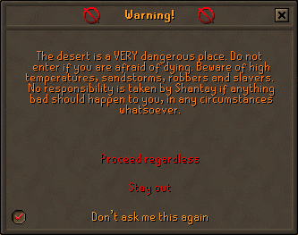 Warning Screen