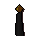 Lit black candle