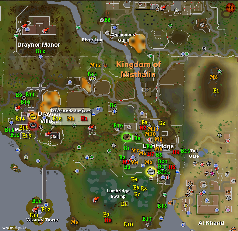 Lumbridge mapa de tarefas