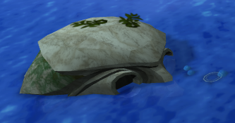Submerged statue